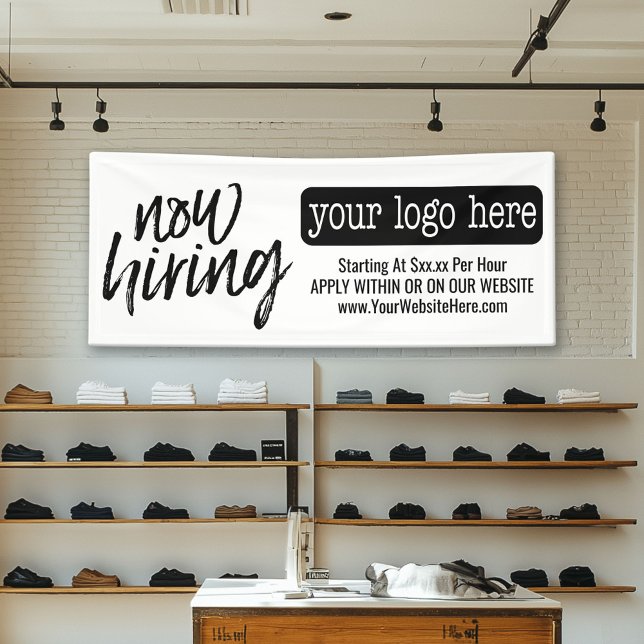 Jetzt Werbung mieten - Logo und Details hinzufügen Banner (Now Hiring Banner)