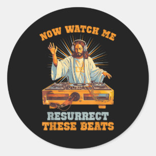 Jetzt werde ich diese Beats Jesus-Musik auferstehe Runder Aufkleber