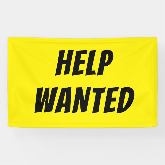 JETZT Yellow HIRING Banner mit hoher Sichtbarkeit  (Horizontal)