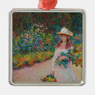 Jeune fille dans le jardin de Giverny, 1888 Ornament Aus Metall