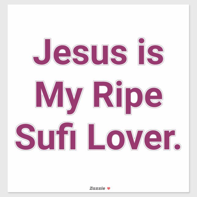 Jeuss is My Ripe Sufi Lover. Hankamer Artjunkhaus Aufkleber (Blatt)