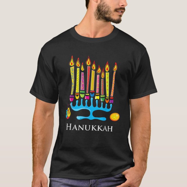 Jew Ish Challah Menorah Hanukkah  2 T-Shirt (Vorderseite)