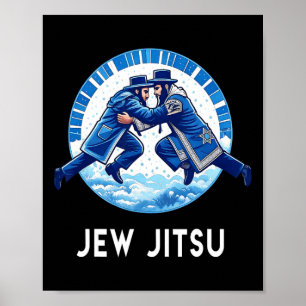 Jew Jitsu Karate Funny Hanukkah Jiu Jitsu Martial Poster