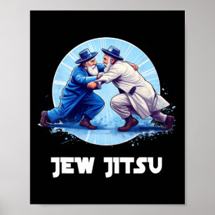 Jew Jitsu Karate Funny Hanukkah Martial Arts Chanu Poster