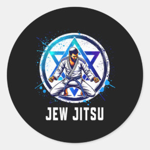 Jew Jitsu Karate Lustiges Hanukkah Jiu Jitsu Marti Runder Aufkleber