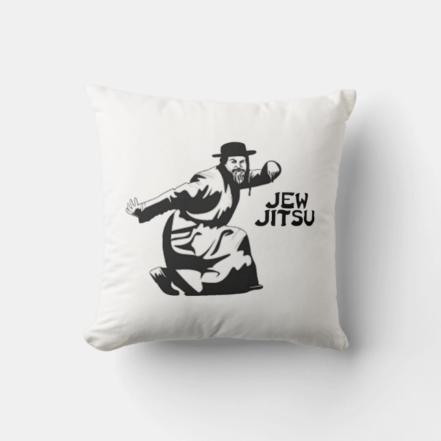 Jew Jitsu Pillow | Jüdische Bar Mitzvah-Geschenke Kissen (Vorderseite)