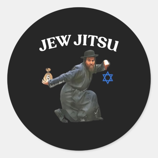 Jew Jitsu Runder Aufkleber (Vorderseite)