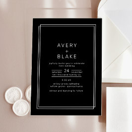 JEWEILIGE, moderne Schwarz-Akryleische Hochzeitsfe Acryleinladungen