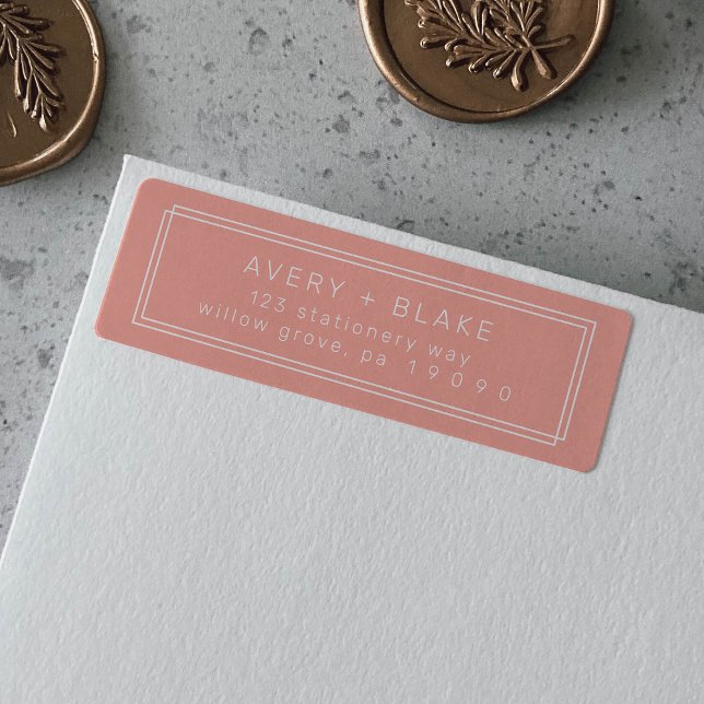 JEWEILS minimale Rücksendeadressen-Aufkleber mit P (AVERY Minimal Blush Peach Return Address Labels)