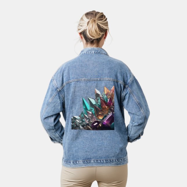 Jewel Amethyst Heialing Crystals Jacket Jeansjacke (Modell)