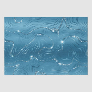 Jewel Aqua Blue Glittery Glitz Seidenpapier