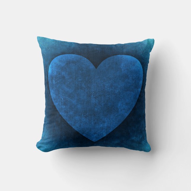 Jewel Blue Heart Kissen (Vorderseite)