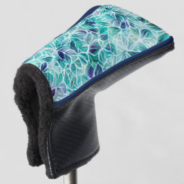 Jewel Blues Leaf Pattern Golf Headcover