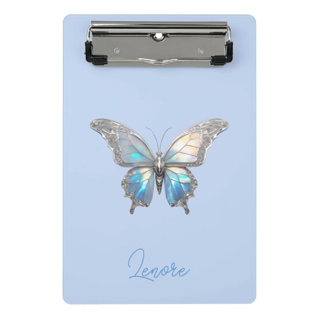 Jewel Butterfly Opal und Silver Mini Klemmbrett (Vorderseite)