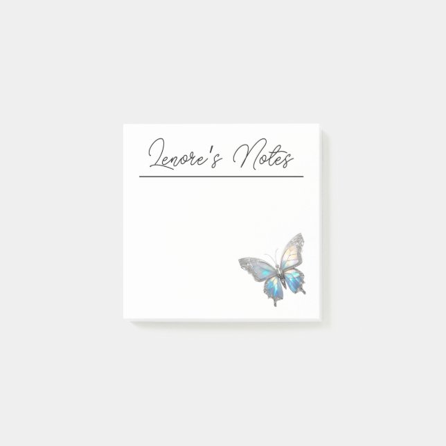 Jewel Butterfly Opal und Silver Post-it Klebezettel (Vorderseite)
