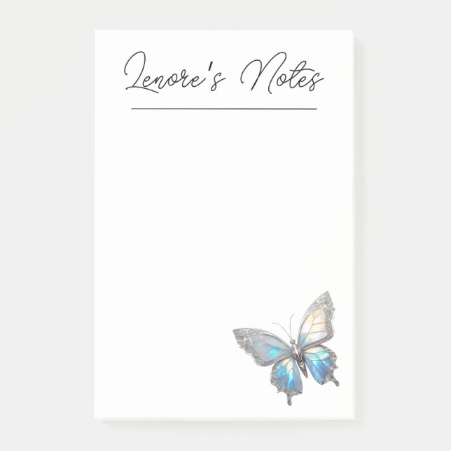 Jewel Butterfly Opal und Silver Post-it Klebezettel (Vorderseite)