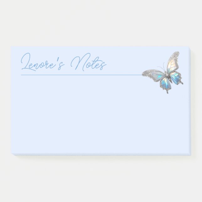 Jewel Butterfly Opal und Silver Post-it Klebezettel (Vorderseite)