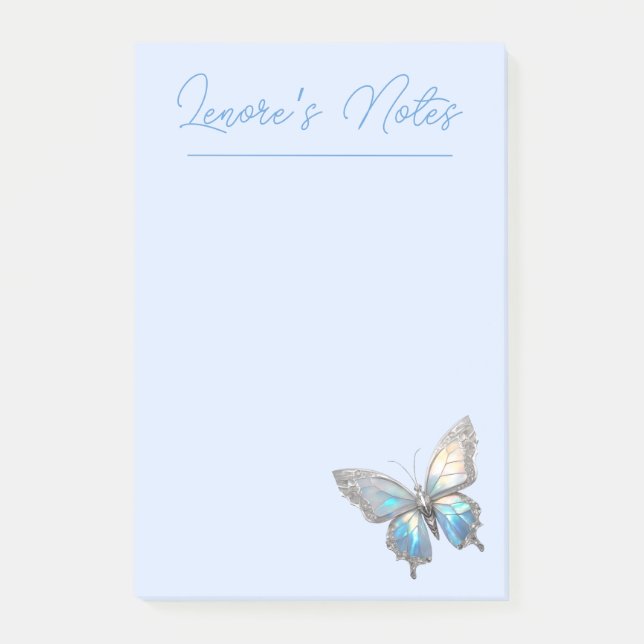Jewel Butterfly Opal und Silver Post-it Klebezettel (Vorderseite)