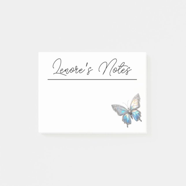 Jewel Butterfly Opal und Silver Post-it Klebezettel (Vorderseite)