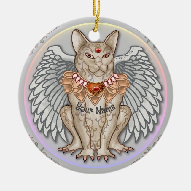 Jewel Cat Gargoyle Keramik Ornament (Vorne)
