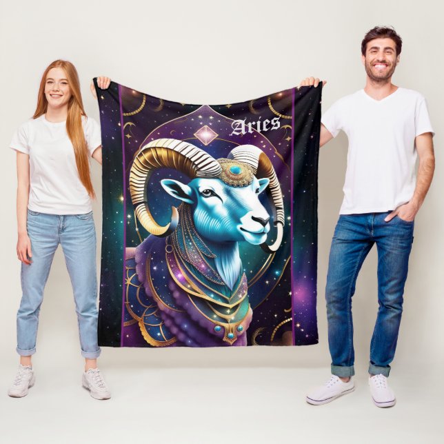 Jewel Galaxy Zodiac Aries Fleecedecke (Beispiel)