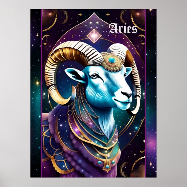 Jewel Galaxy Zodiac Aries Poster (Vorne)