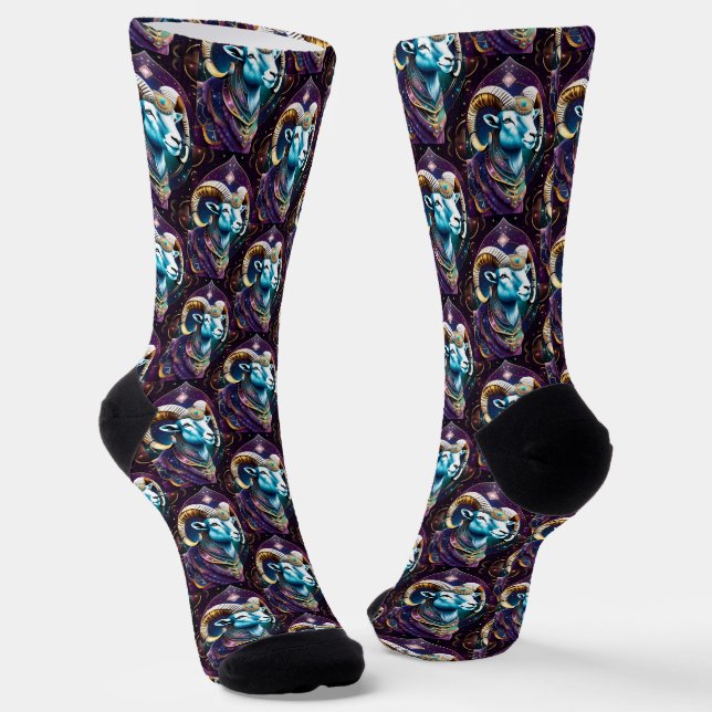 Jewel Galaxy Zodiac Aries Socken (Gewinkelt)