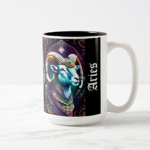 Jewel Galaxy Zodiac Aries Zweifarbige Tasse