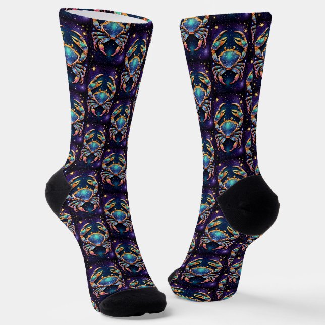 Jewel Galaxy Zodiac Cancer Socken (Gewinkelt)