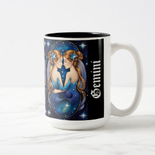 Jewel Galaxy Zodiac Gemini Zweifarbige Tasse
