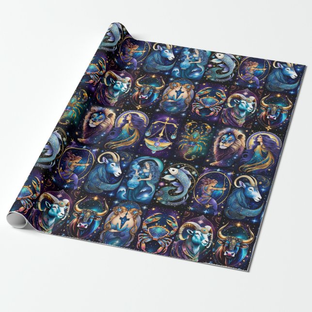 Jewel Galaxy Zodiac Geschenkpapier (Ungerollt)