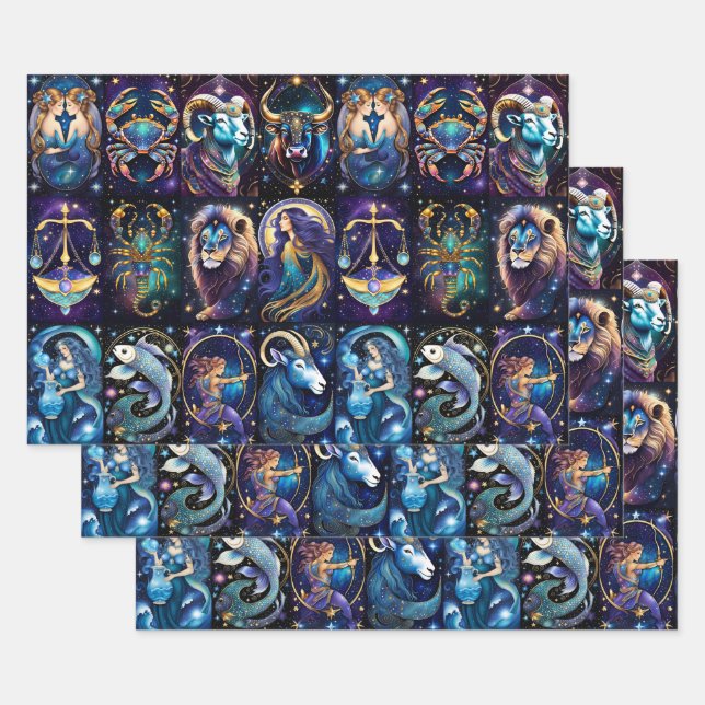 Jewel Galaxy Zodiac Geschenkpapier Set (Set)