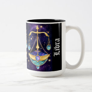 Jewel Galaxy Zodiac Libra Zweifarbige Tasse