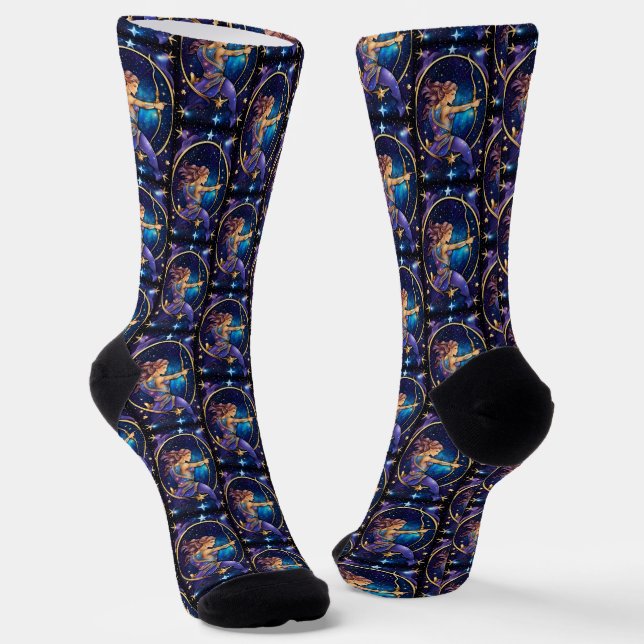Jewel Galaxy Zodiac Sagittarius Socken (Gewinkelt)