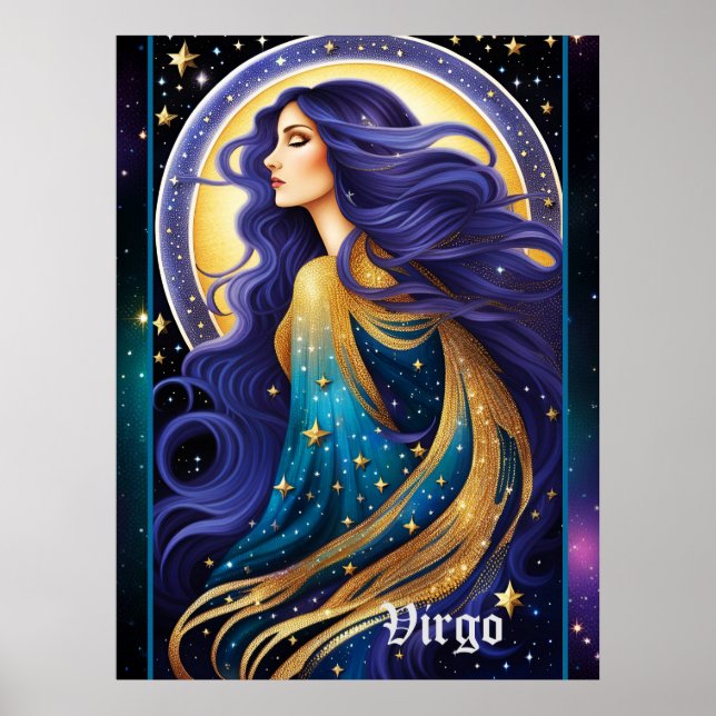 Jewel Galaxy Zodiac Virgo Poster (Vorne)