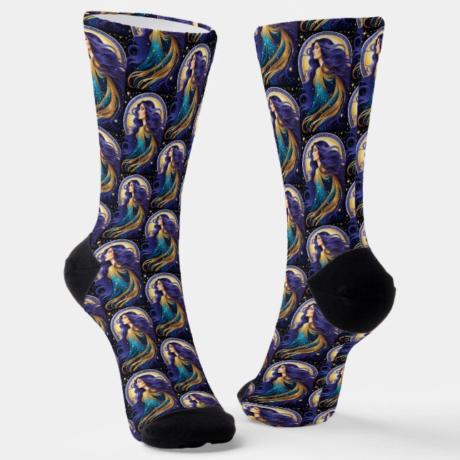 Jewel Galaxy Zodiac Virgo Socken (Gewinkelt)