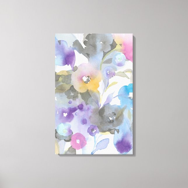 Jewel Garden | Lila Pastelblätter Leinwanddruck (Vorderseite)