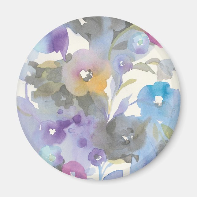 Jewel Garden | Lila Pastelblätter Magnet (Vorne)