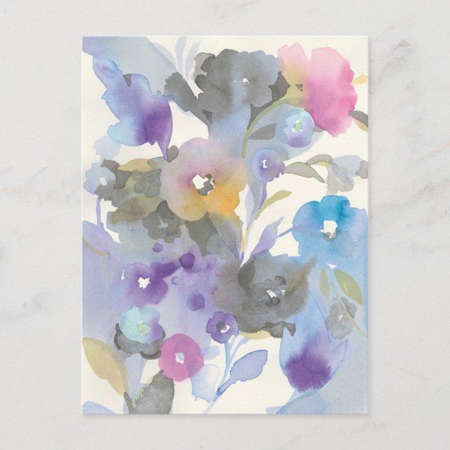 Jewel Garden | Lila Pastelblätter Postkarte (Vorderseite)