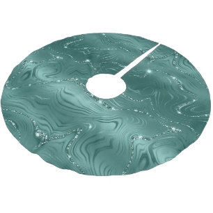 Jewel Green Emerald Glittery Glitzy Polyester Weihnachtsbaumdecke