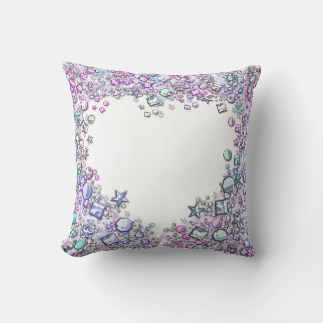 Jewel Heart Throw Kissen (Vorderseite)