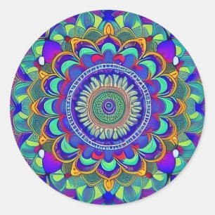 Jewel Mandala Runder Aufkleber