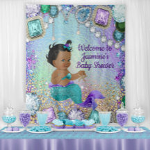 Jewel Meerjungfrau-Baby-Shower-Hintergrund