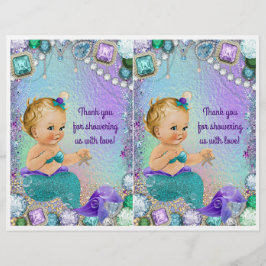 Jewel Mermaid Baby Shower DIY Geschenktücher Dekor Flyer