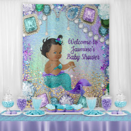 Jewel Mermaid Babydusche Hintergrund Wandteppich