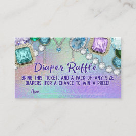 Jewel Mermaid Diaper Raffle Ticket Begleitkarte