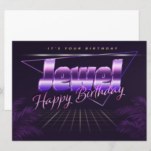 Jewel Name Vorname lila retro Karte Geburtstag