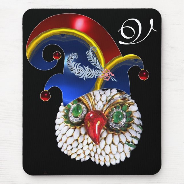 JEWEL OWL , ELF HAT MIT DIAMOND FEATHERS MONOGRAM MOUSEPAD (Vorne)