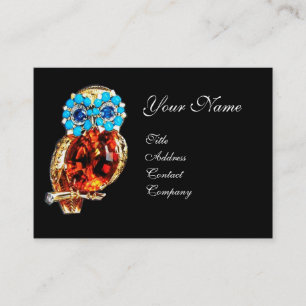 JEWEL OWL, Gold, Blue Turquase, Topaz Visitenkarte