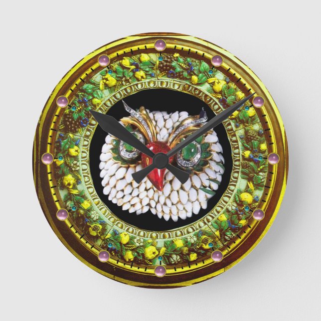 JEWEL OWL RUNDE WANDUHR (Vorderseite)